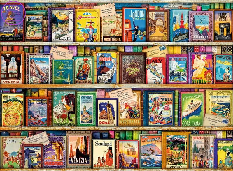RAVENSBURGER Puzzle Historické cestovní příručky 500 dílků RAVENSBURGER Puzzle Historické cestovní příručky 500 dílků