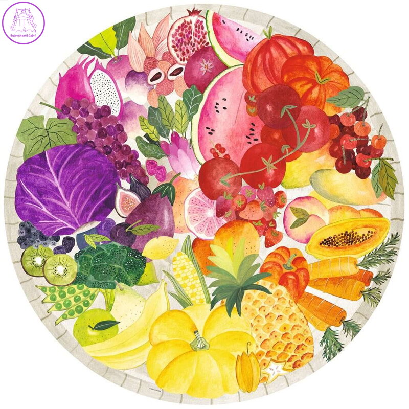 RAVENSBURGER Kulaté puzzle Kruh barev: Ovoce a zelenina 500 dílků