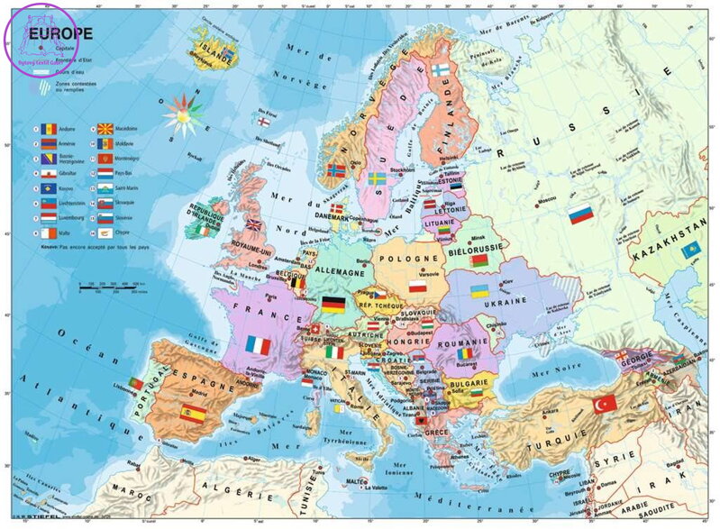 RAVENSBURGER Puzzle Mapa Evropy XXL (francouzsky) 200 dílků RAVENSBURGER Puzzle Mapa Evropy XXL (francouzsky) 200 dílků
