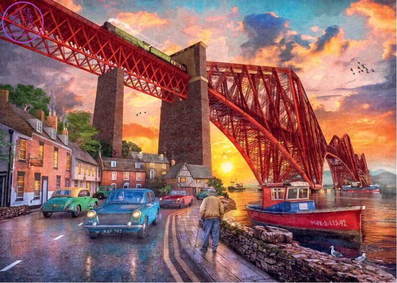 RAVENSBURGER Puzzle Forth Bridge při západu slunce, Skotsko 1000 dílků RAVENSBURGER Puzzle Forth Bridge při západu slunce, Skotsko 1000 dílků