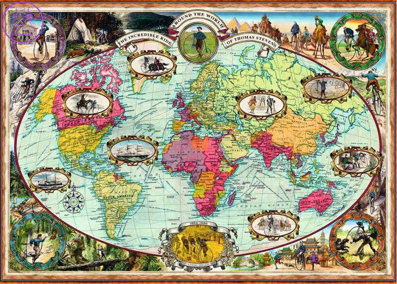 RAVENSBURGER Puzzle Cesta kolem světa na kole 1000 dílků RAVENSBURGER Puzzle Cesta kolem světa na kole 1000 dílků
