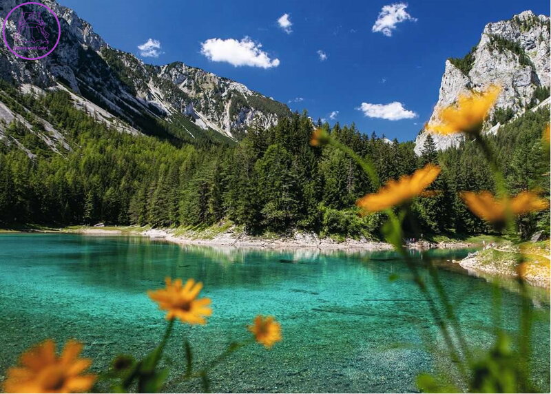 RAVENSBURGER Puzzle Zelené jezero, Tragöß, Rakousko 1000 dílků RAVENSBURGER Puzzle Zelené jezero, Tragöß, Rakousko 1000 dílků
