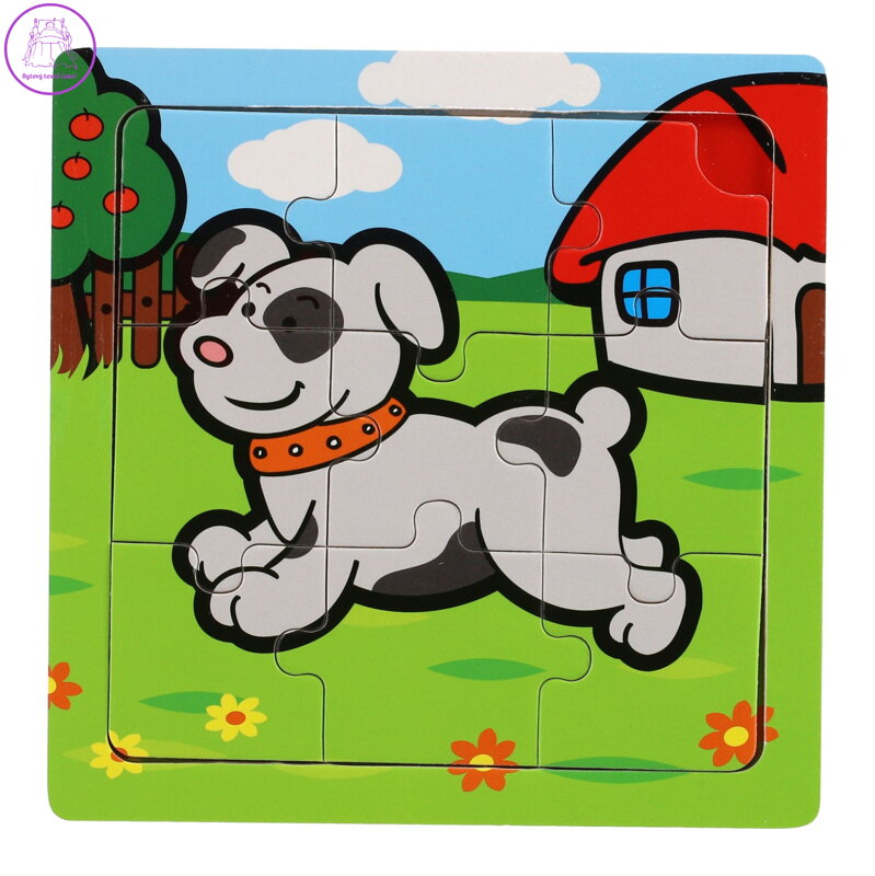 TEDDIES Dřevěné puzzle Moje první zvířátka: Pes 9 dílků TEDDIES Dřevěné puzzle Moje první zvířátka: Pes 9 dílků