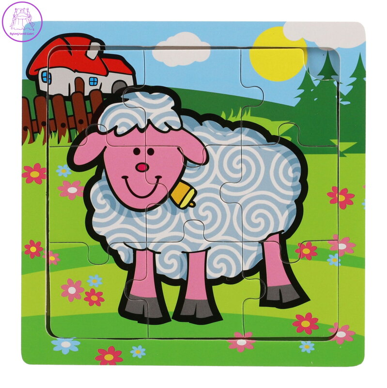 TEDDIES Dřevěné puzzle Moje první zvířátka: Ovečka 9 dílků TEDDIES Dřevěné puzzle Moje první zvířátka: Ovečka 9 dílků