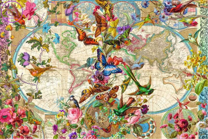 RAVENSBURGER Puzzle Mapa světa s flórou a faunou 3000 dílků RAVENSBURGER Puzzle Mapa světa s flórou a faunou 3000 dílků