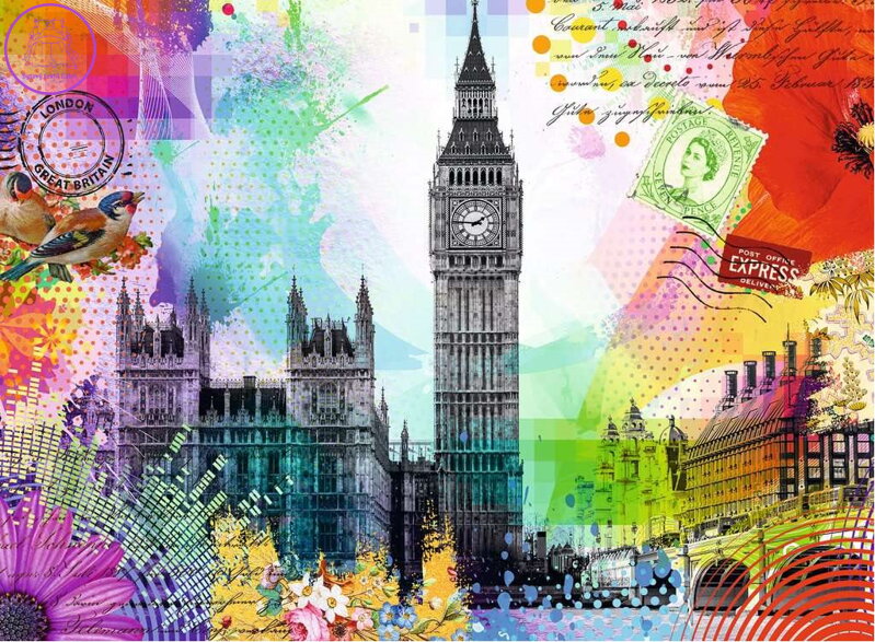 RAVENSBURGER Puzzle Pohlednice z Londýna 500 dílků RAVENSBURGER Puzzle Pohlednice z Londýna 500 dílků