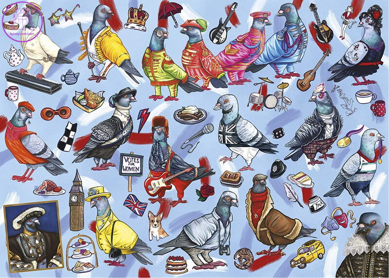 GIBSONS Puzzle Holubi z Británie 1000 dílků