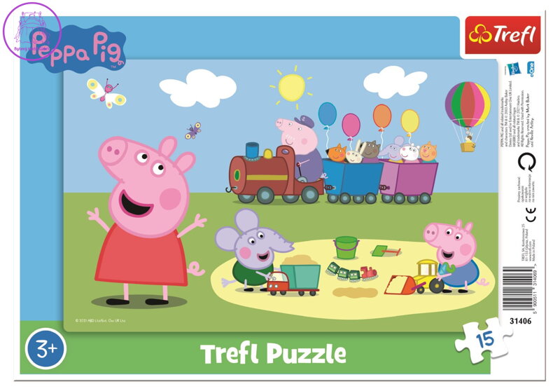 TREFL Puzzle Prasátko Peppa: Veselý vláček 15 dílků TREFL Puzzle Prasátko Peppa: Veselý vláček 15 dílků
