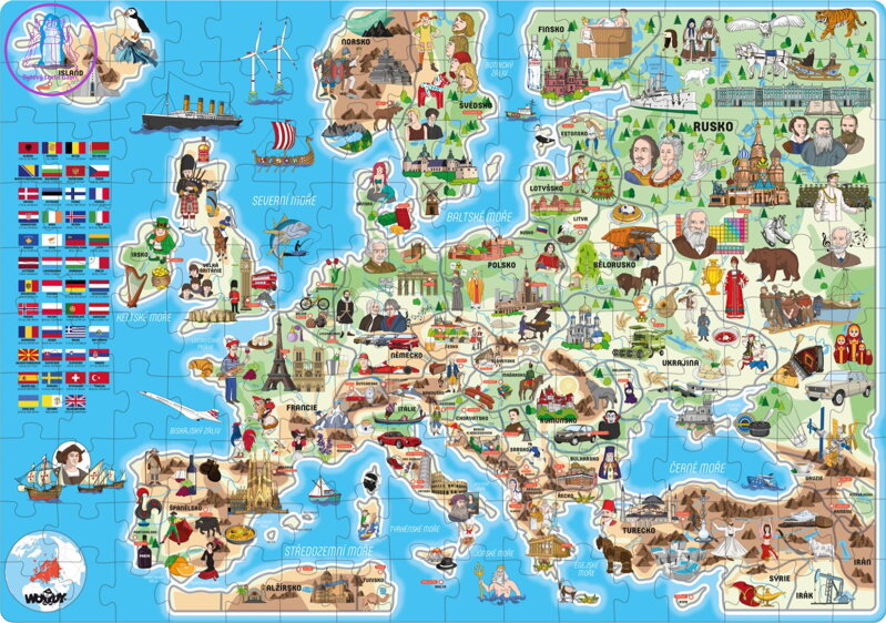 Popular Puzzle Mapa Evropy 160 dílků Popular Puzzle Mapa Evropy 160 dílků