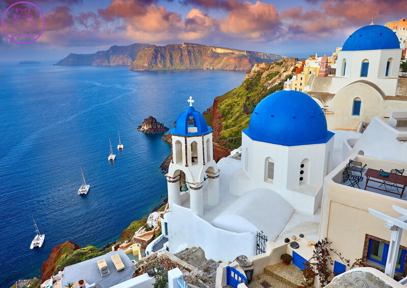 ENJOY Puzzle Santorini - Výhled na lodě, Řecko 1000 dílků ENJOY Puzzle Santorini - Výhled na lodě, Řecko 1000 dílků