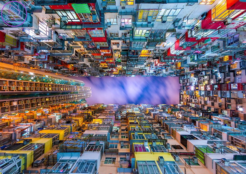 ENJOY Puzzle Barevný bytový dům, Hongkong 1000 dílků ENJOY Puzzle Barevný bytový dům, Hongkong 1000 dílků