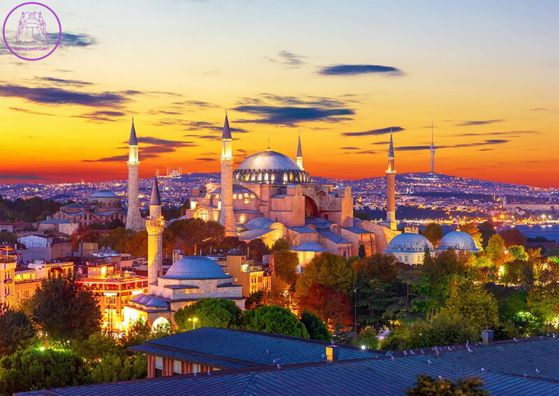 ENJOY Puzzle Hagia Sofia při západu slunce, Istanbul 1000 dílků