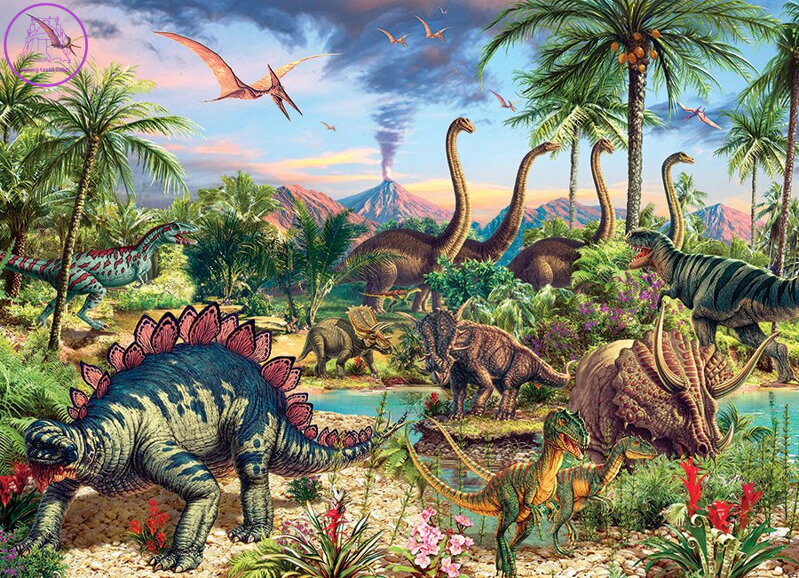 COBBLE HILL Rodinné puzzle Prehistorická party 350 dílků