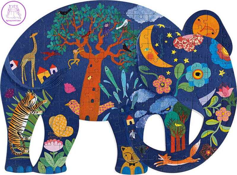 DJECO Obrysové puzzle Slon 150 dílků DJECO Obrysové puzzle Slon 150 dílků