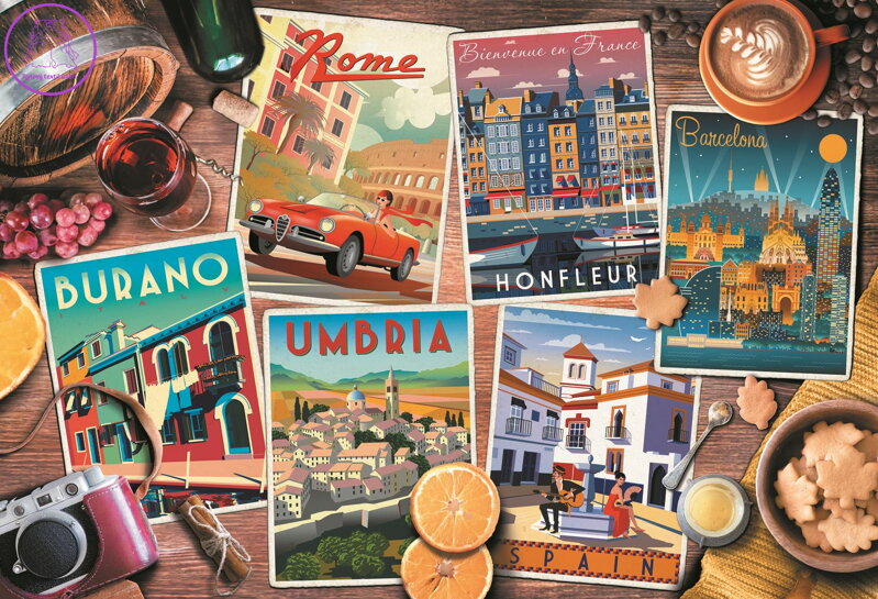 TREFL Puzzle Cesty po Evropě 1500 dílků TREFL Puzzle Cesty po Evropě 1500 dílků