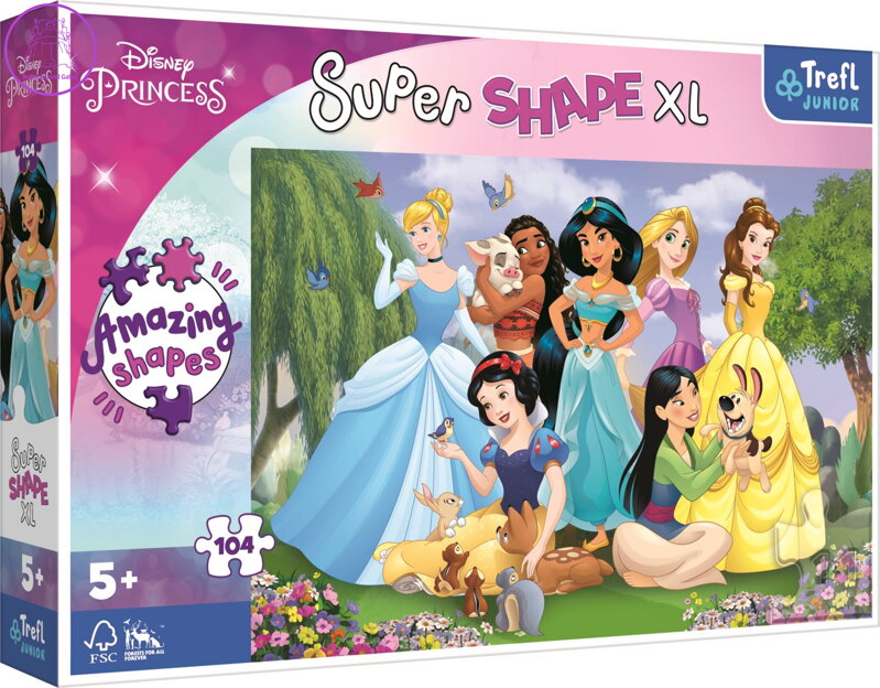 TREFL Puzzle Super Shape XL Disney princezny: V zahradě 104 dílků TREFL Puzzle Super Shape XL Disney princezny: V zahradě 104 dílků