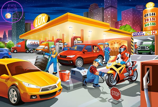 CASTORLAND Puzzle Čerpací stanice MAXI 40 dílků
