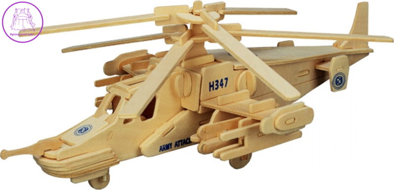 WOODEN TOY , WCK 3D puzzle Vrtulník