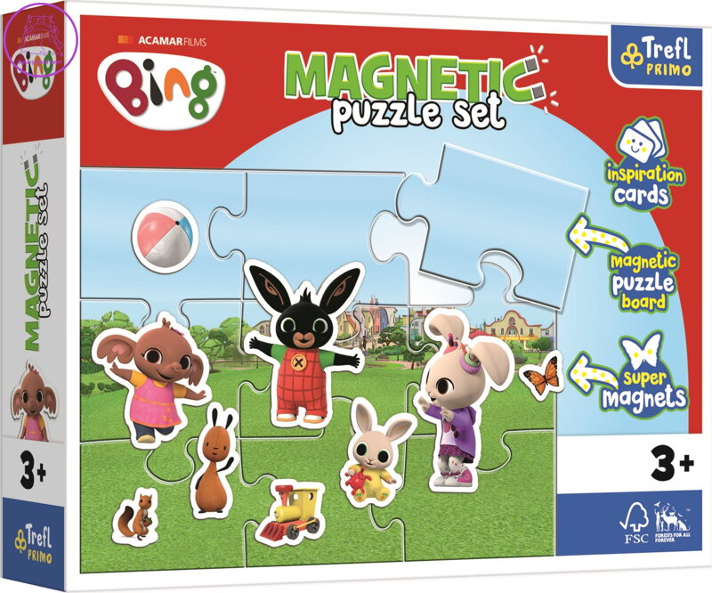 TREFL Magnetická puzzle sada Zábavný svět králíčka Binga