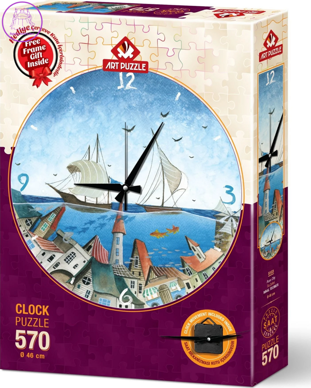 ART PUZZLE Puzzle hodiny Město pod hladinou 570 dílků (včetně rámu)