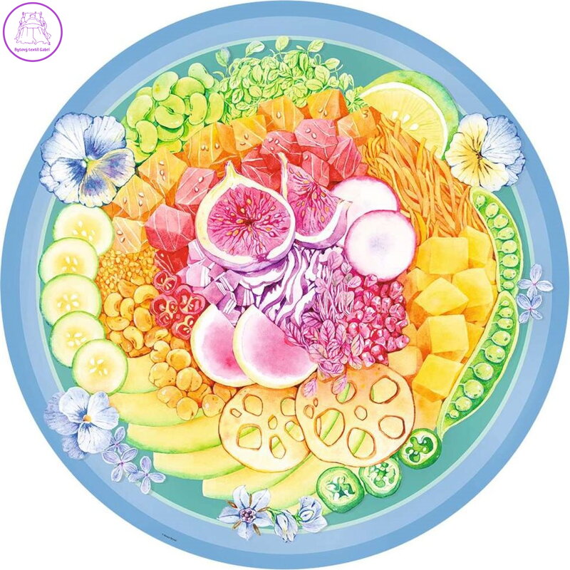 RAVENSBURGER Kulaté puzzle Kruh barev: Poke Bowl 500 dílků RAVENSBURGER Kulaté puzzle Kruh barev: Poke Bowl 500 dílků