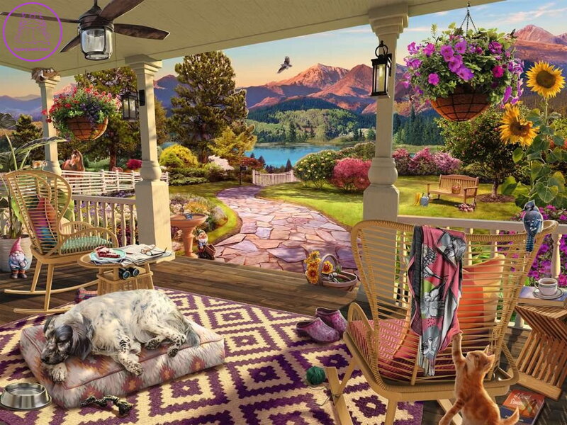 RAVENSBURGER Puzzle Útulná veranda XL 750 dílků RAVENSBURGER Puzzle Útulná veranda XL 750 dílků