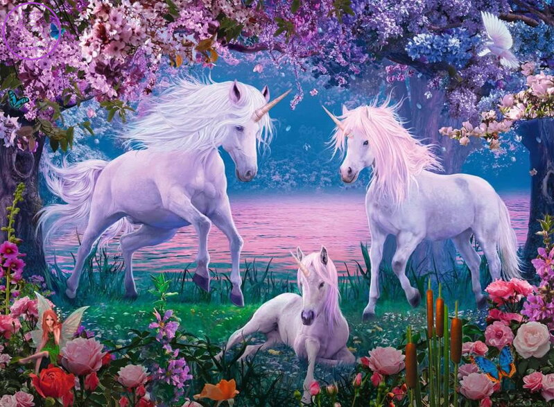 RAVENSBURGER Puzzle Překrásní jednorožci XXL 100 dílků