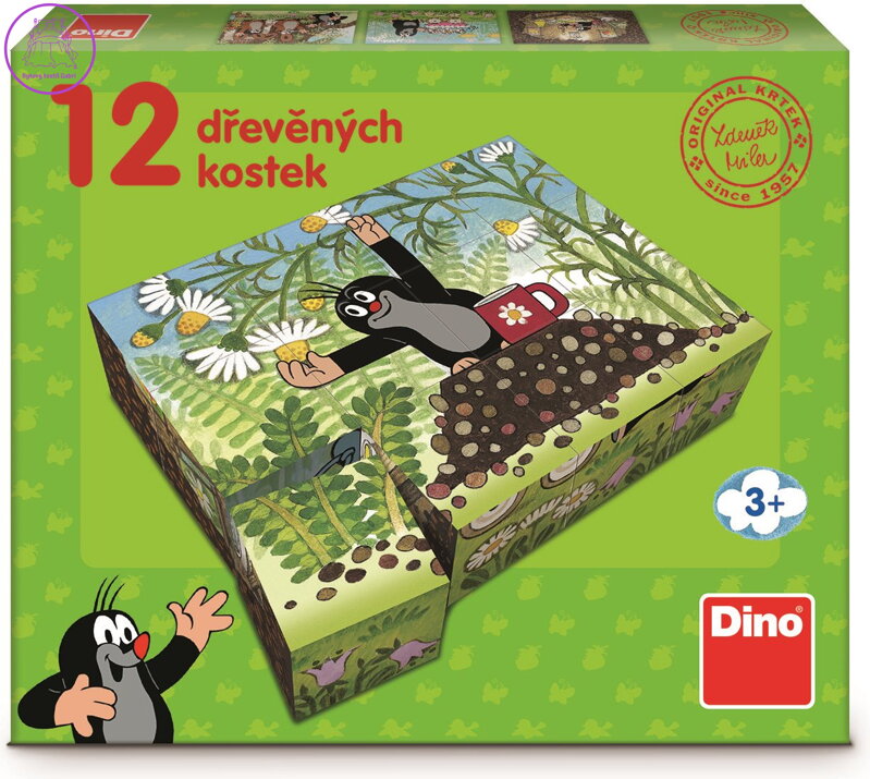 DINO Obrázkové kostky Krtek a přátelé, 12 kostek DINO Obrázkové kostky Krtek a přátelé, 12 kostek