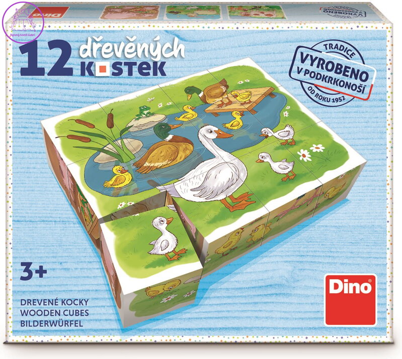 DINO Obrázkové kostky Na farmě, 12 kostek DINO Obrázkové kostky Na farmě, 12 kostek