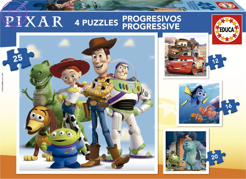 EDUCA Puzzle Disney Pixar 4v1 (12,16,20,25 dílků) EDUCA Puzzle Disney Pixar 4v1 (12,16,20,25 dílků)