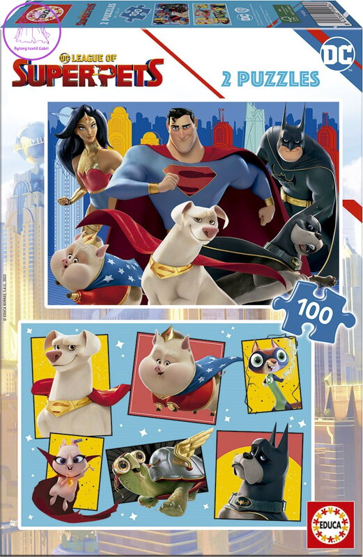 EDUCA Puzzle DC Liga supermazlíčků 2x100 dílků EDUCA Puzzle DC Liga supermazlíčků 2x100 dílků