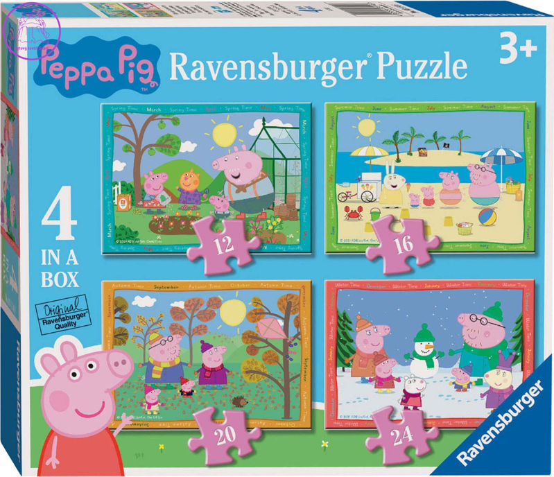 RAVENSBURGER Puzzle Prasátko Pepina: Roční období 4v1 (12, 16, 20, 24 dílků) RAVENSBURGER Puzzle Prasátko Pepina: Roční období 4v1 (12, 16, 20, 24 dílků)