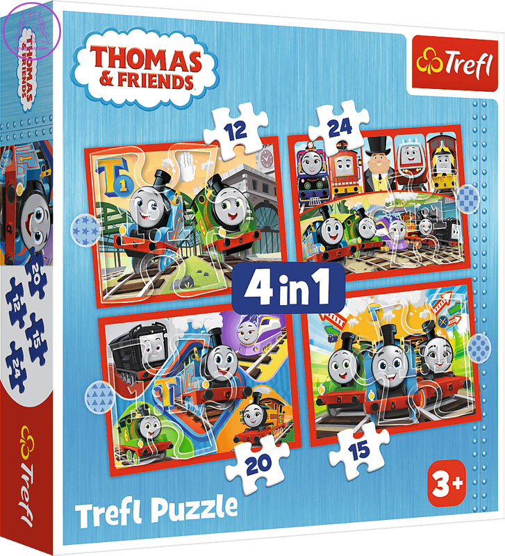 TREFL Puzzle Mašinka Tomáš 4v1 (35,48,54,70 dílků)