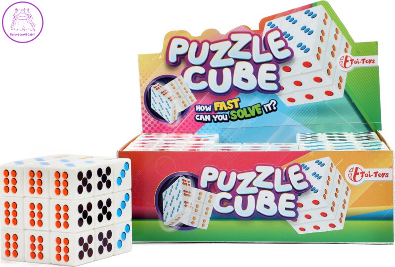 TOI-TOYS Skládací kostka 3x3x3 s barevnými puntíky