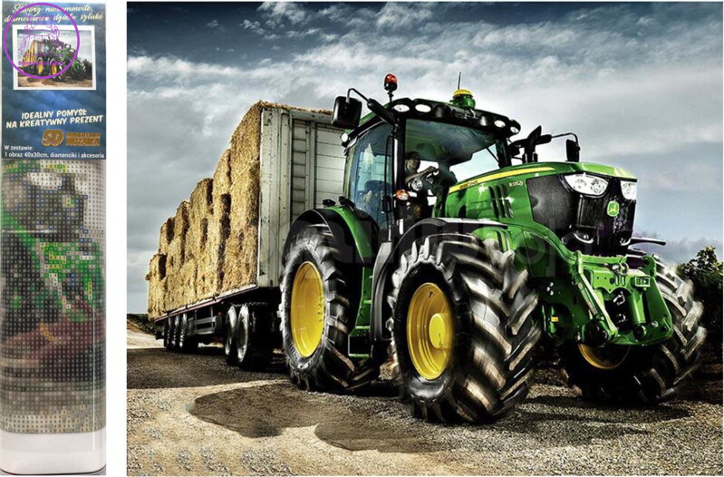 Norimpex Diamantové malování Traktor John Deere 30x40cm