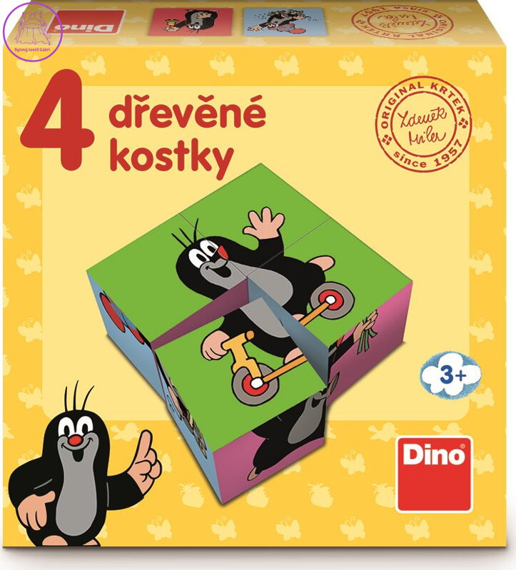 DINO Obrázkové kostky Krteček, 4 kostky