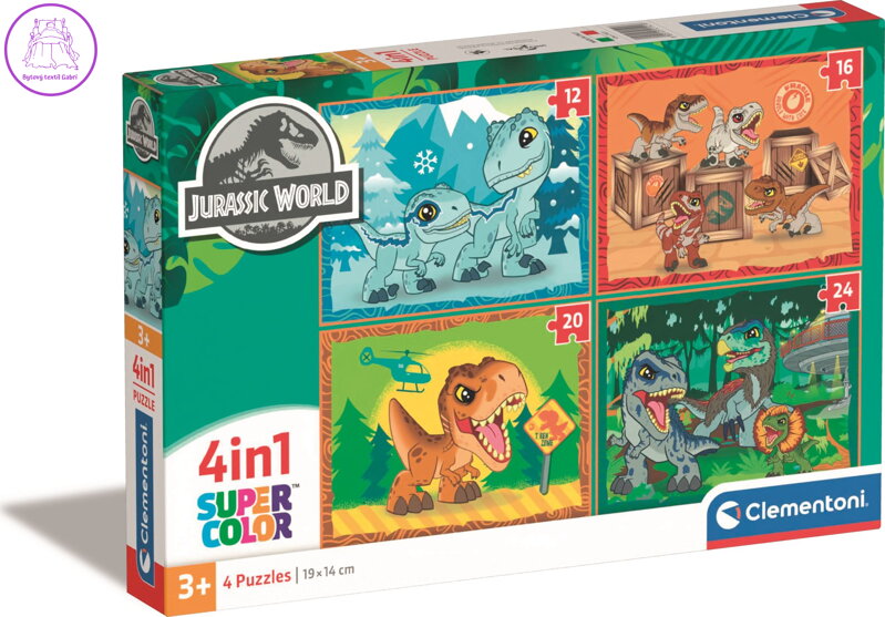 CLEMENTONI Puzzle Jurský svět 4v1 (12+16+20+24 dílků) CLEMENTONI Puzzle Jurský svět 4v1 (12+16+20+24 dílků)