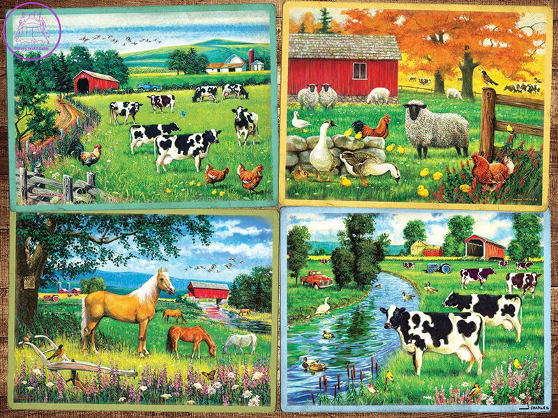 COBBLE HILL Puzzle Přátelé z venkova XL 275 dílků COBBLE HILL Puzzle Přátelé z venkova XL 275 dílků