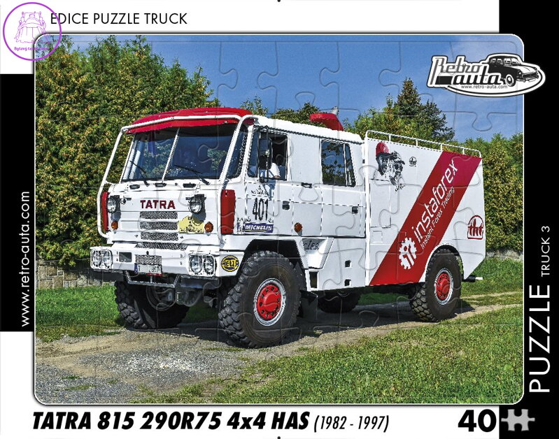 RETRO-AUTA Puzzle TRUCK č.3 Tatra 815 290R75 4x4 HAS (1982-1997) 40 dílků RETRO-AUTA Puzzle TRUCK č.3 Tatra 815 290R75 4x4 HAS (1982-1997) 40 dílků