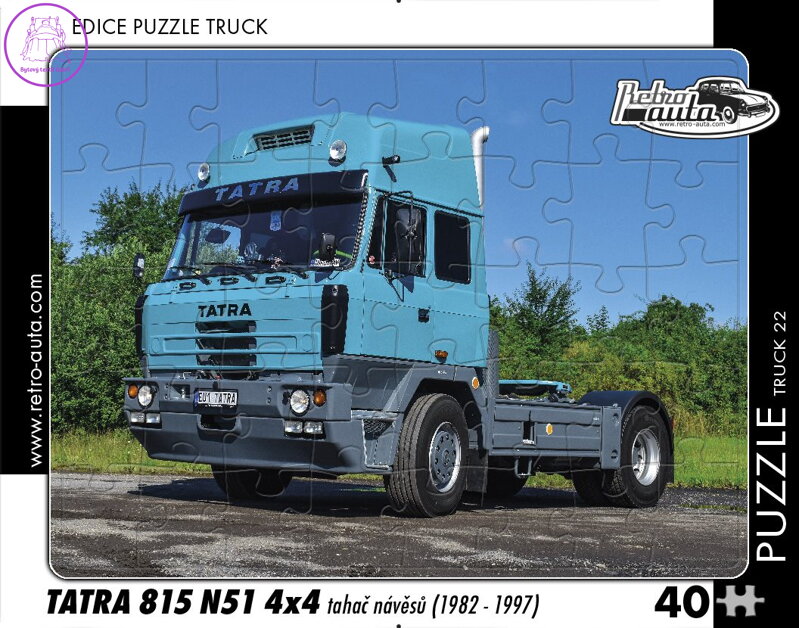 RETRO-AUTA Puzzle TRUCK č.22 Tatra 815 N51 4x4 tahač návěsů (1982-1997) 40 dílků