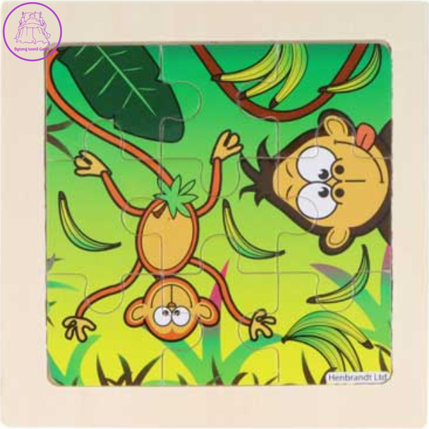 Dřevěné puzzle Džungle s opicemi 9 dílků Dřevěné puzzle Džungle s opicemi 9 dílků
