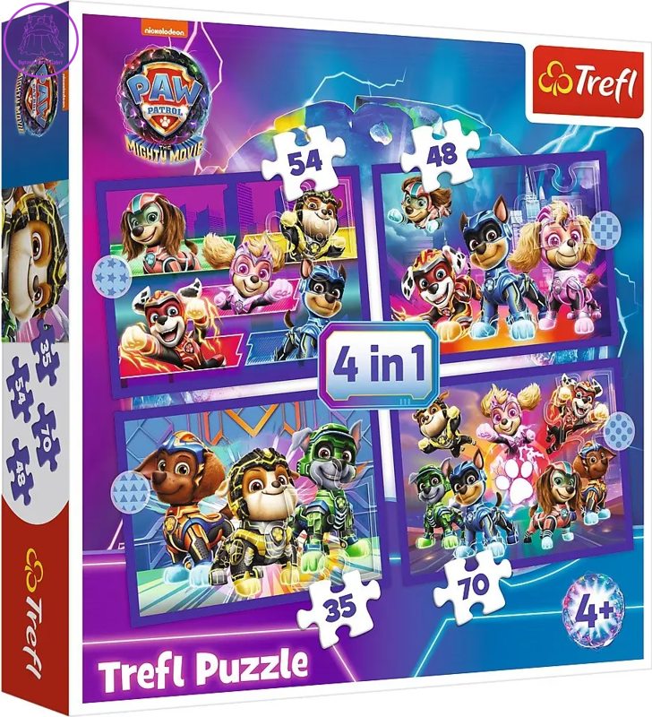 TREFL Puzzle Tlapková patrola: Hrdinové 4v1 (35,48,54,70 dílků)