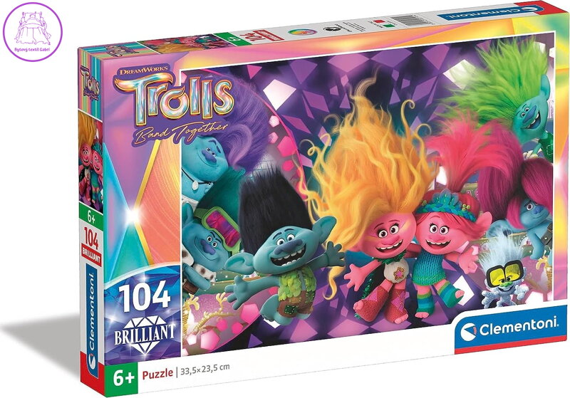 CLEMENTONI Brilliant puzzle Trollové 3, 104 dílků CLEMENTONI Brilliant puzzle Trollové 3, 104 dílků