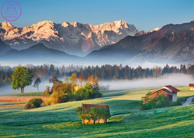 SCHMIDT Puzzle Garmisch Partenkirchen - Murnauer Moos 1000 dílků SCHMIDT Puzzle Garmisch Partenkirchen - Murnauer Moos 1000 dílků