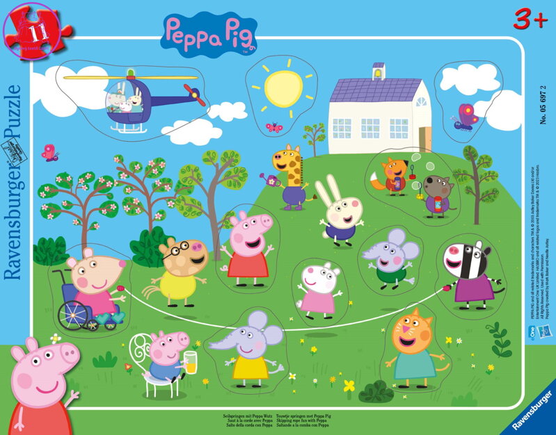 RAVENSBURGER Vkládačka Prasátko Peppa 11 dílků RAVENSBURGER Vkládačka Prasátko Peppa 11 dílků