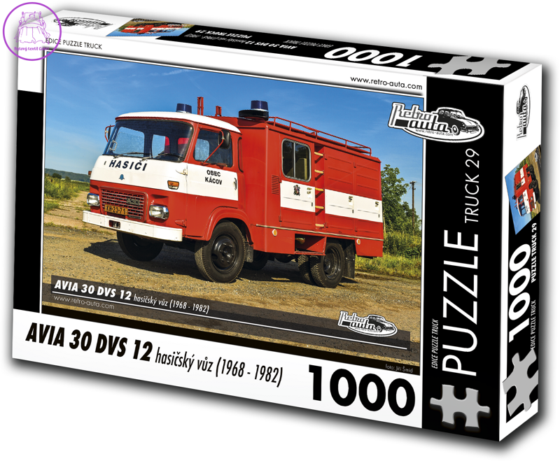 RETRO-AUTA Puzzle TRUCK č.29 AVIA 30 DVS 12 hasičský vůz (1968-1982) 1000 dílků RETRO-AUTA Puzzle TRUCK č.29 AVIA 30 DVS 12 hasičský vůz (1968-1982) 1000 dílků