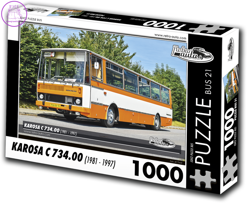 RETRO-AUTA Puzzle BUS č.21 KAROSA C 734.00 (1981 - 1997) 1000 dílků RETRO-AUTA Puzzle BUS č.21 KAROSA C 734.00 (1981 - 1997) 1000 dílků