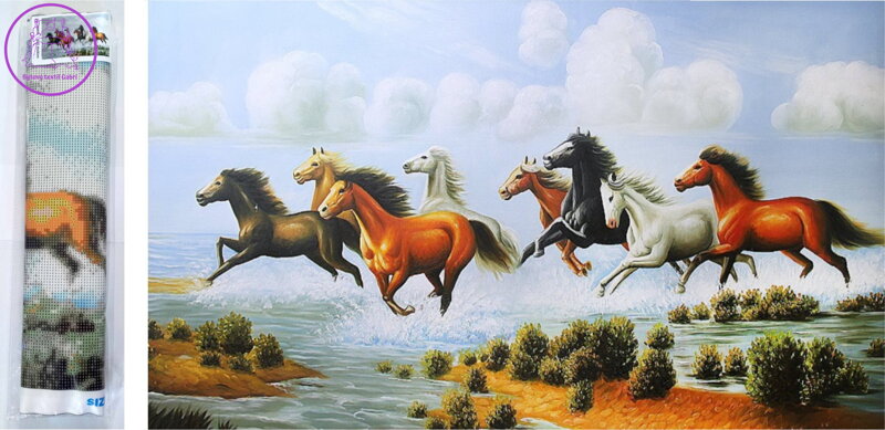 Norimpex Diamantové malování Cválající stádo 80x40cm