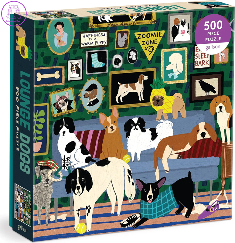 GALISON Čtvercové puzzle Psi v salonku 500 dílků