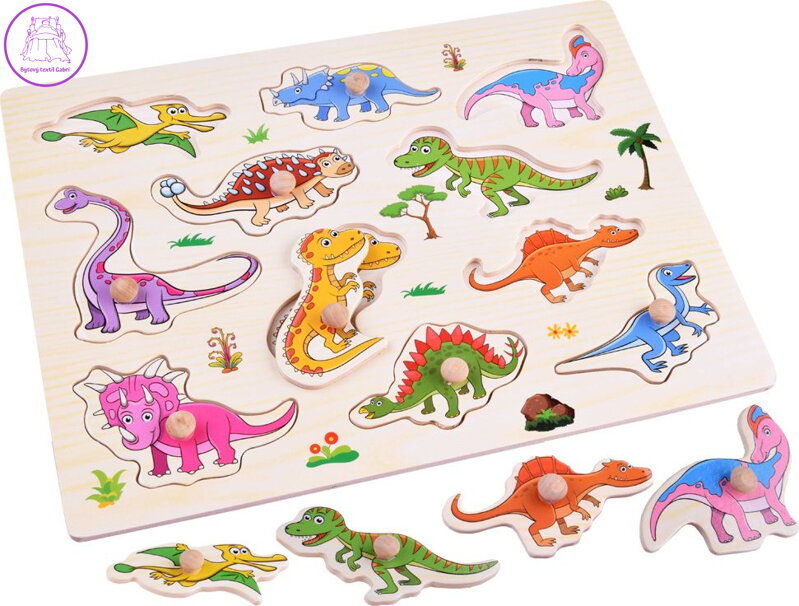 Dřevěná vkládačka Dinosauři